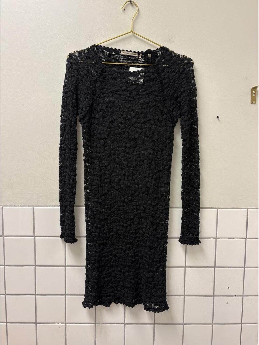 Isabel Marant Étoile black sheer lace dress long sleeve